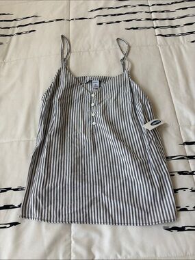 Old Navy Gray and White Striped Spaghetti Strap Cami